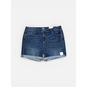 NWT Old Navy Women's Size 16 Denim Jean Shorts 5 Inch Inseam Cuffed Dark Wash